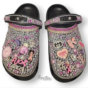 BRAND NEW Signature 'F Cancer' Crocs 🎀 (Women's Size 9)